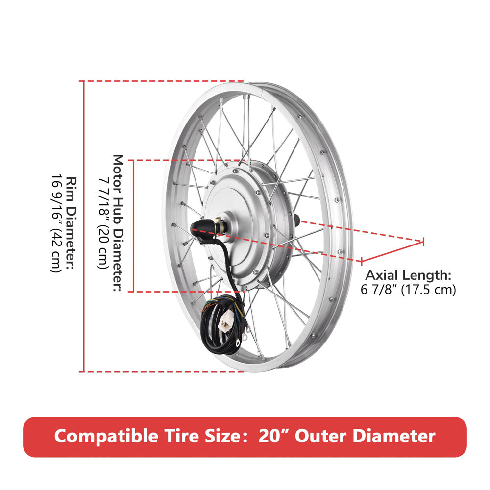 Yescom 20 Electric Bicycle Motor Front Wheel Kit 36v 750w