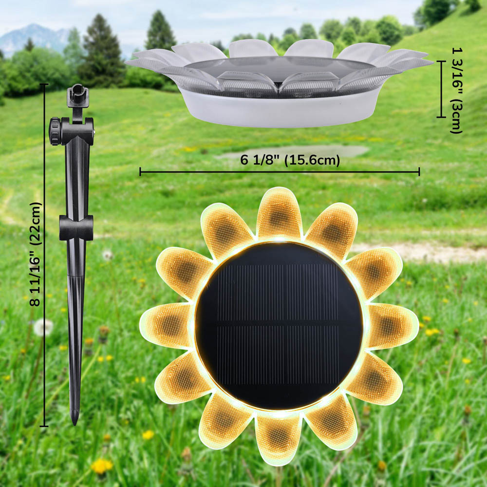 Yescom Solar Garden Light Amphibious Sunflower Light Waterproof RGB