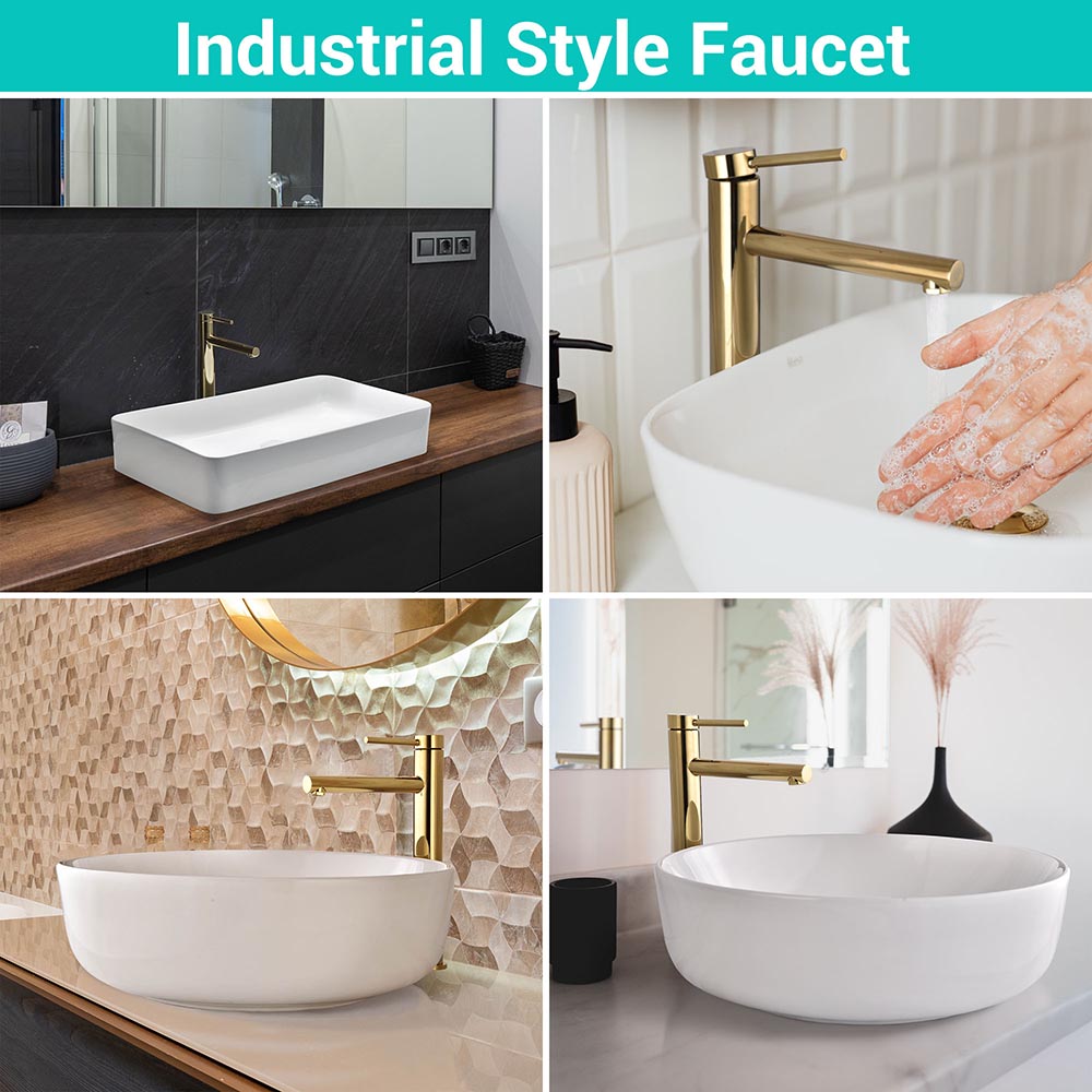 Aquaterior Single Handle Bathroom Faucet 13 Tall