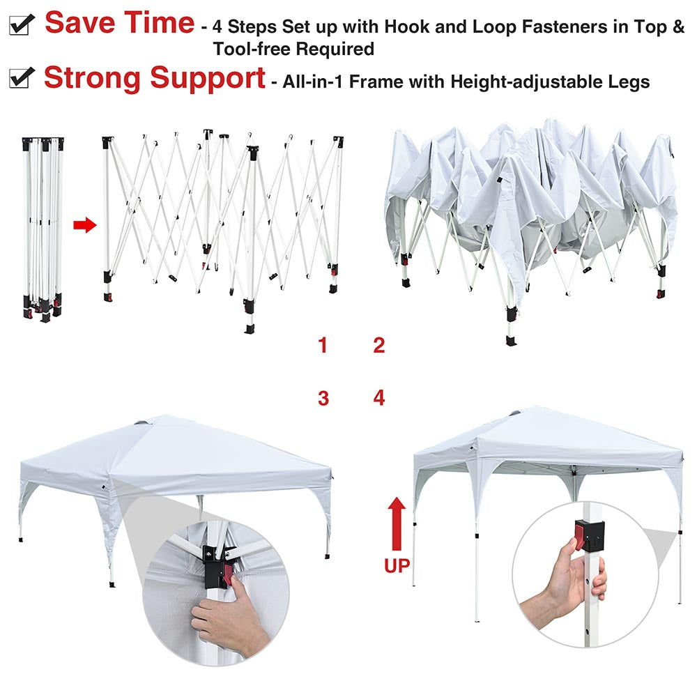 Yescom Ez Pop Up Canopy Tent 10'x10' Camping Shelter w/ Roller Bag