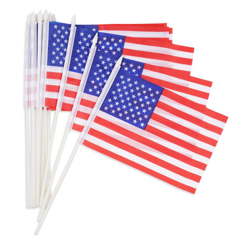 Yescom Small American Flag on Stick 8x5(12ct or 24ct Options)