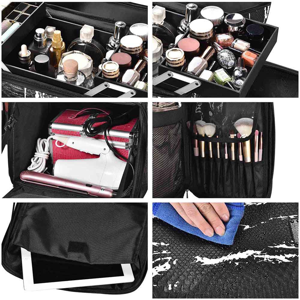 Byootique Hair Stylist Rolling Case Makeup Organizer 2-Tier