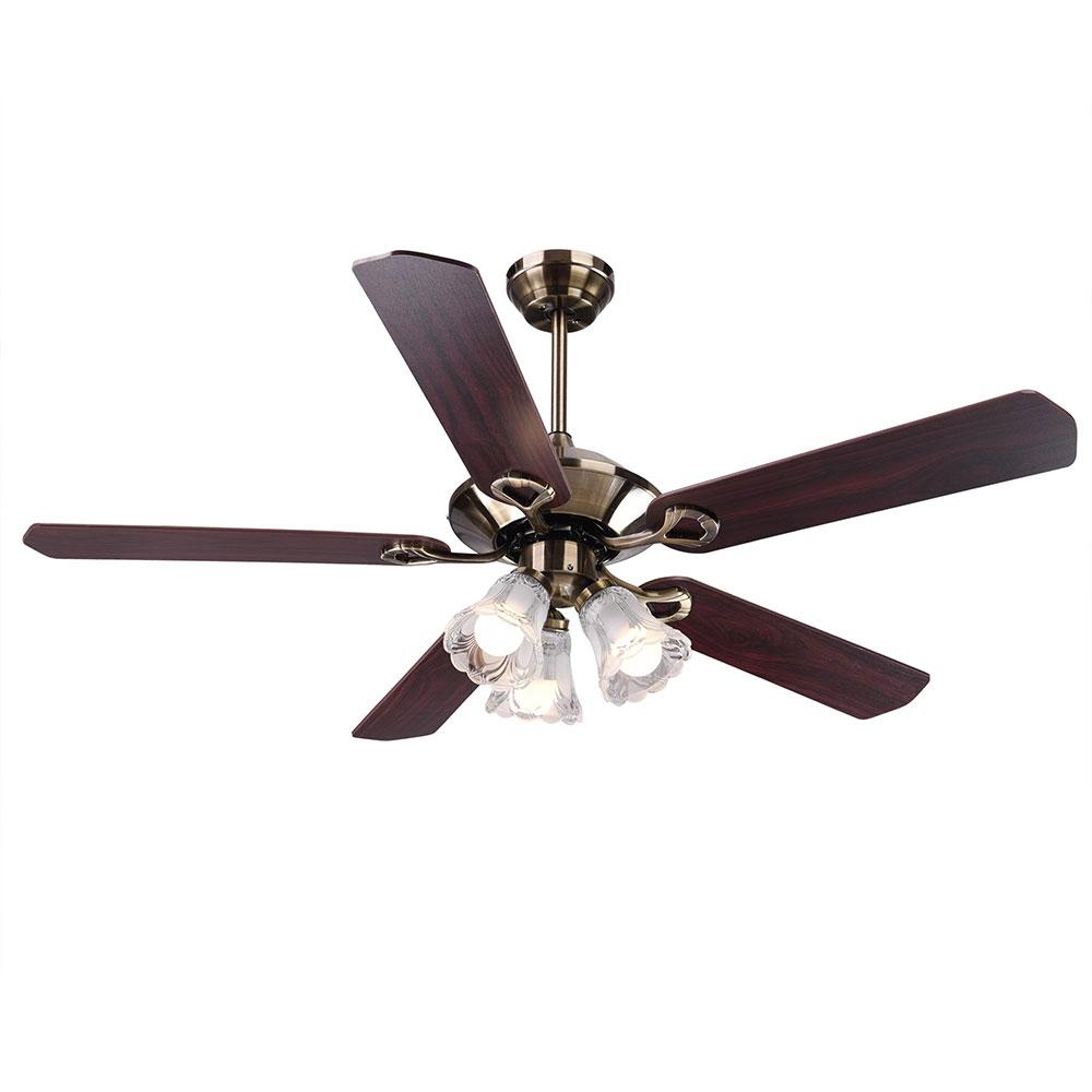 Yescom 51 Ceiling Fan w/ 3 Lights Remote Reversible 5-Blade Bronze