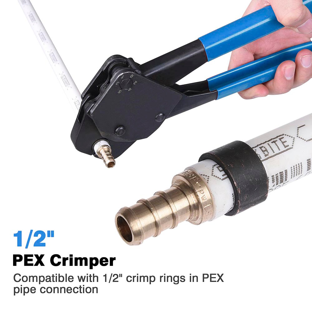 Yescom 1/2 Copper Pex Crimp Tool Ring Crimper w/ Gauge