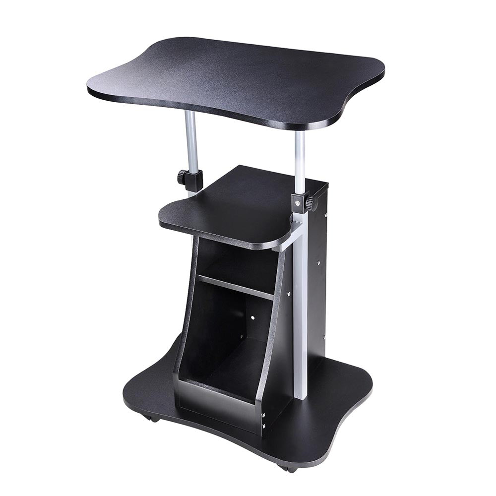 Yescom Height-Adjustable Rolling Laptop Cart with Storage