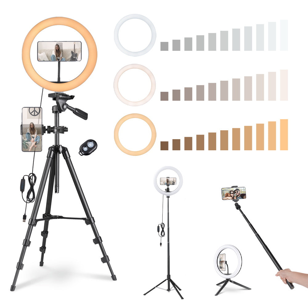 Yescom 12 Ring Light w/ Stand, Ball Head, Phone Holder Sociallight