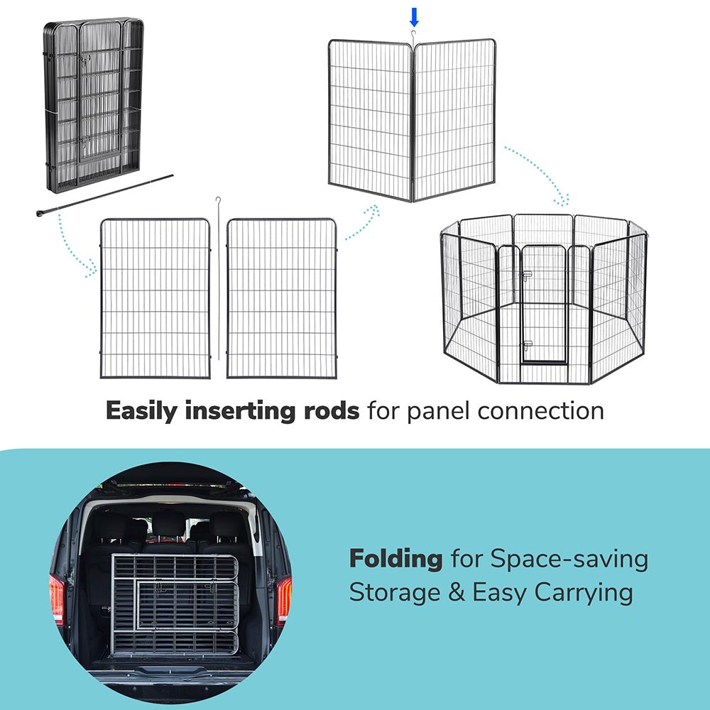 Yescom Heavy Duty Dog Playpen 47 Tall 16-Panel Puppy Pen Metal