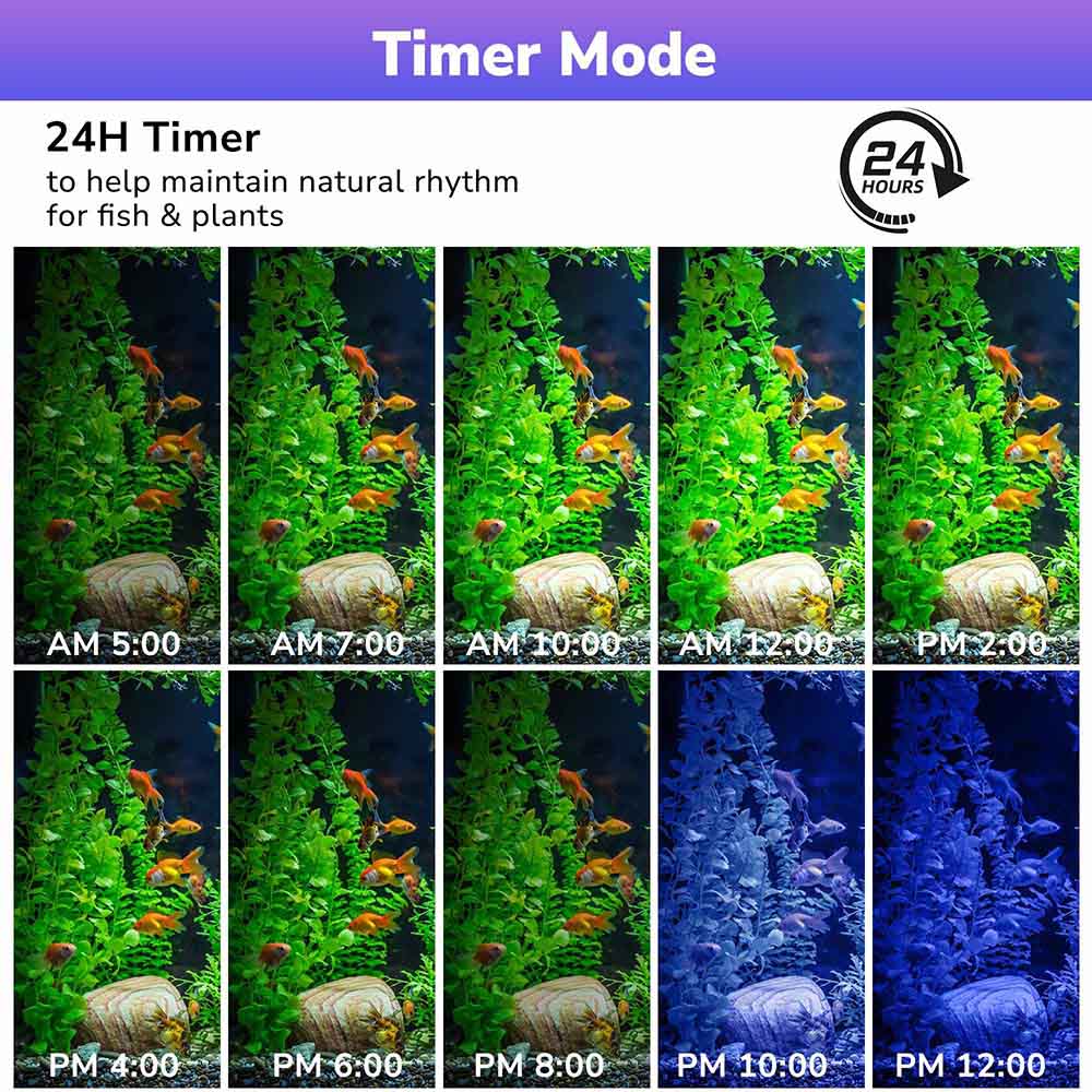 Yescom 48 Full Spectrum LED Aquarium Light APP WIFI for Plants & Fish