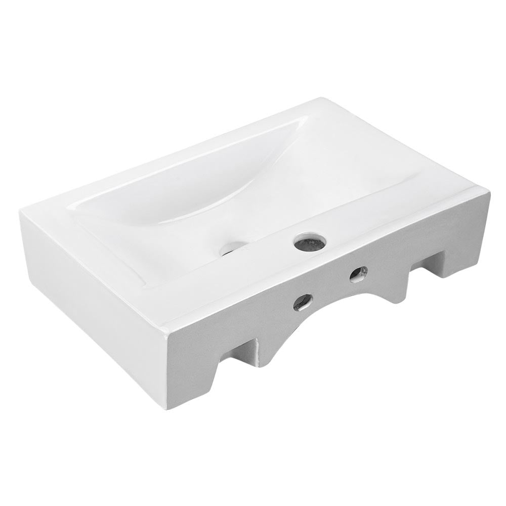 Yescom Porcelain Bathroom Sink w/ Drain Rectangular 18x12