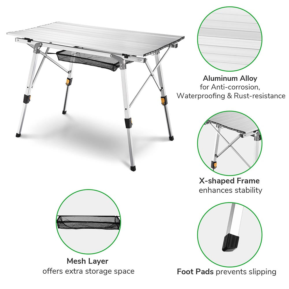 Yescom Picnic Folding Table Roll Up Camping Table 35x20