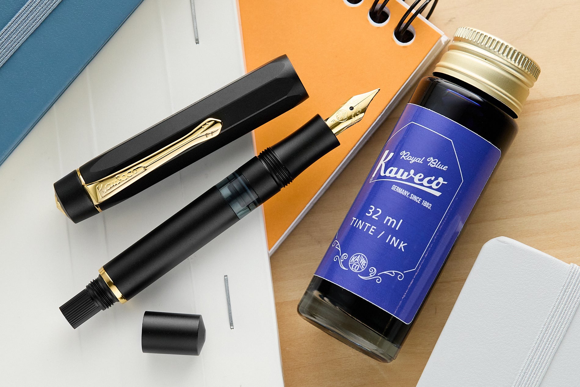 Kaweco AL Sport Piston Fill Fountain Pen Starter Set - Black