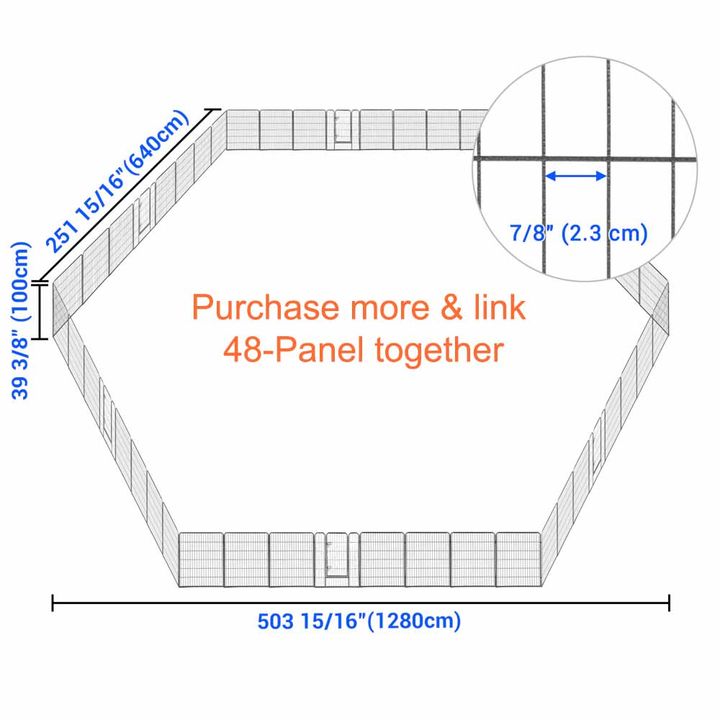 Yescom Heavy Duty Dog Playpen 40 Tall 32-Panel Puppy Pen Metal