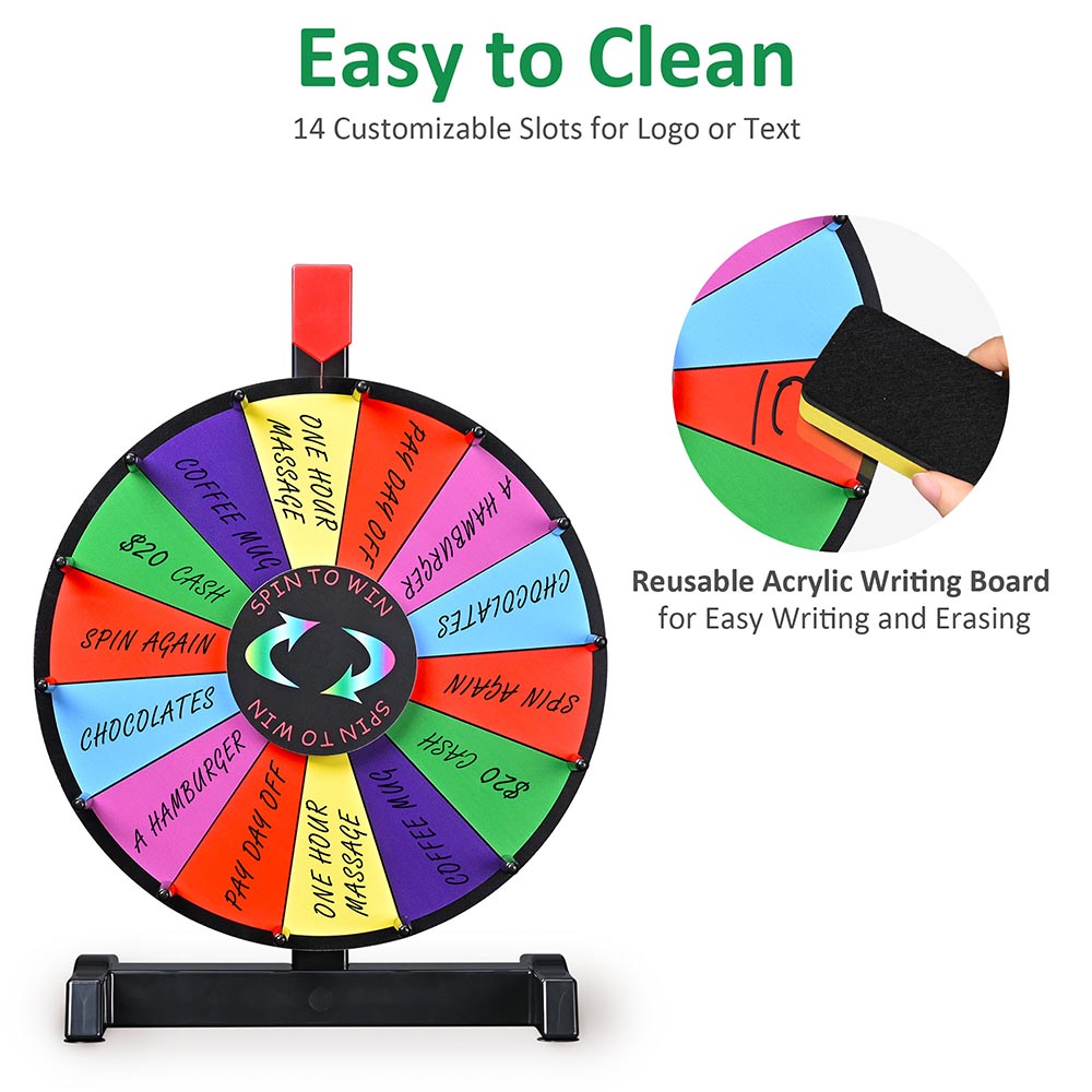 WinSpin 12 Tabletop Prize Wheel Color Dry Erase