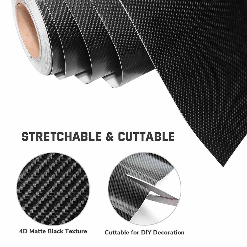 Yescom Carbon Vinyl Wrap Roll 5' x 100' Auto Car 4D Sticker Black