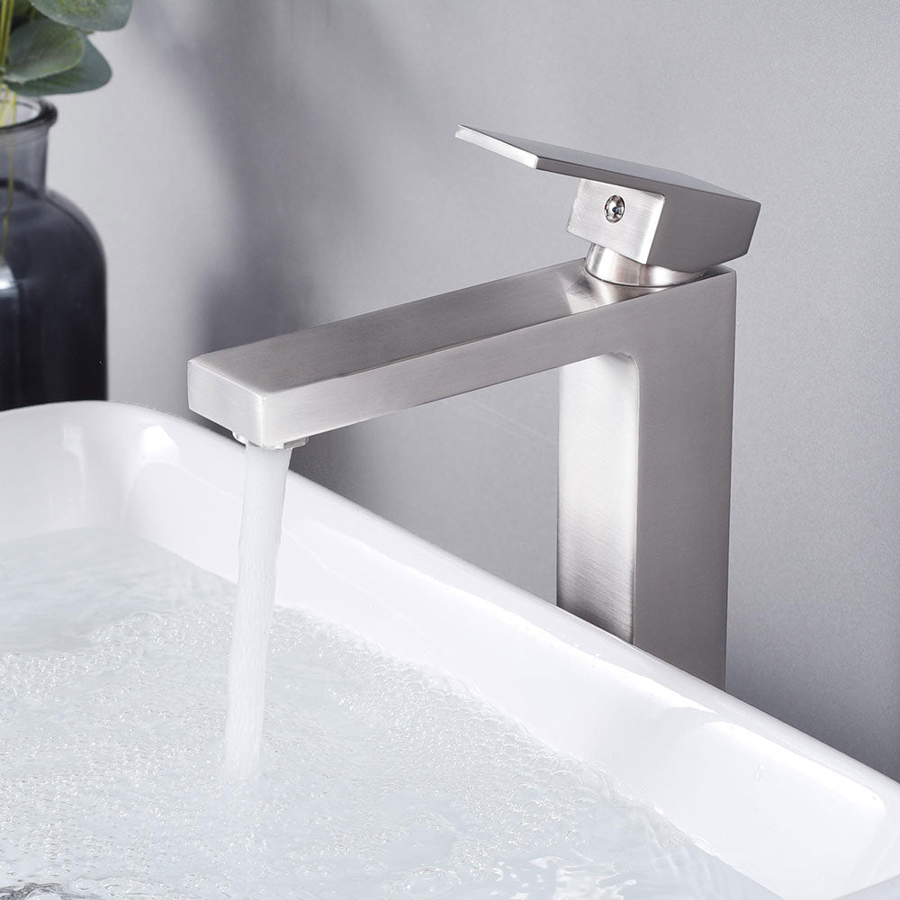 Aquaterior Bathroom Vessel Faucet Square Cold & Hot 10.4H