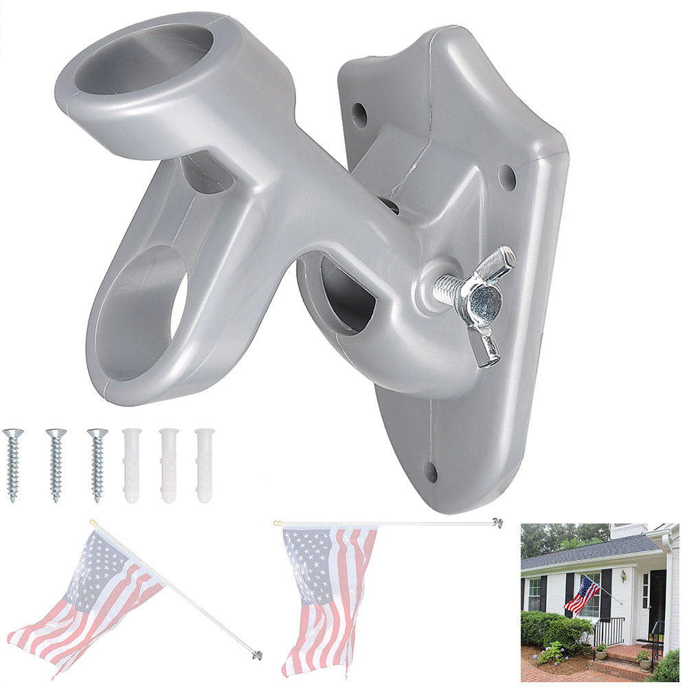 Yescom 2-Angle Flag Pole Wall Bracket for 1 Flag Pole