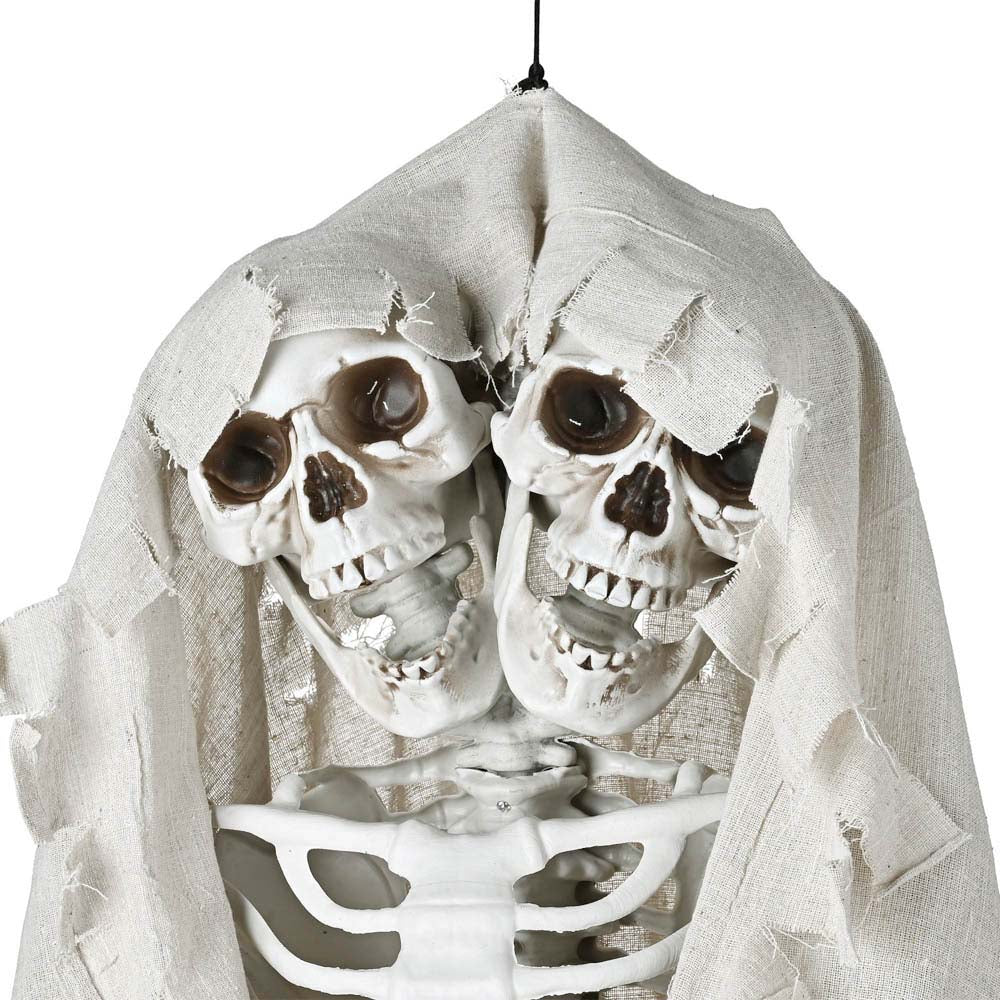 Yescom 5.4ft Skeleton Halloween Decoration Posable with Two Heads