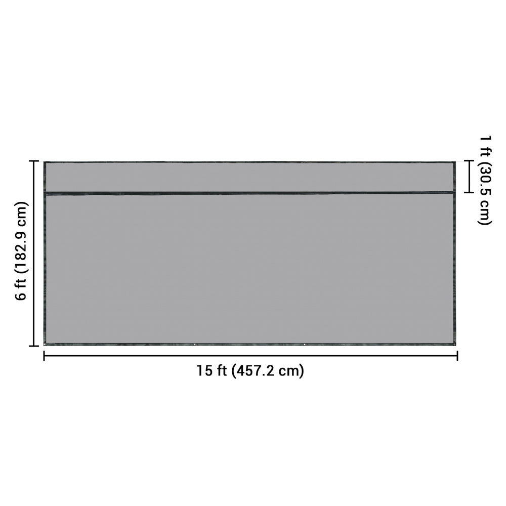 Yescom RV Awning Screen with Zipper 15'x6' Travel Trailer Sun Blocker