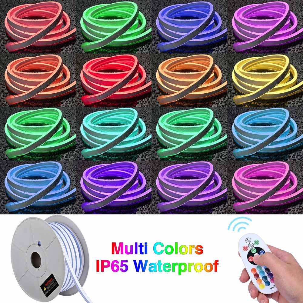 Yescom Neon Rope Light Flexible 100ft RGB App & RF Control