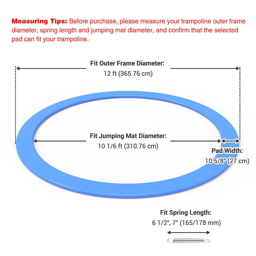 Yescom 12 Foot Trampoline Part Safety Pad Blue Padding