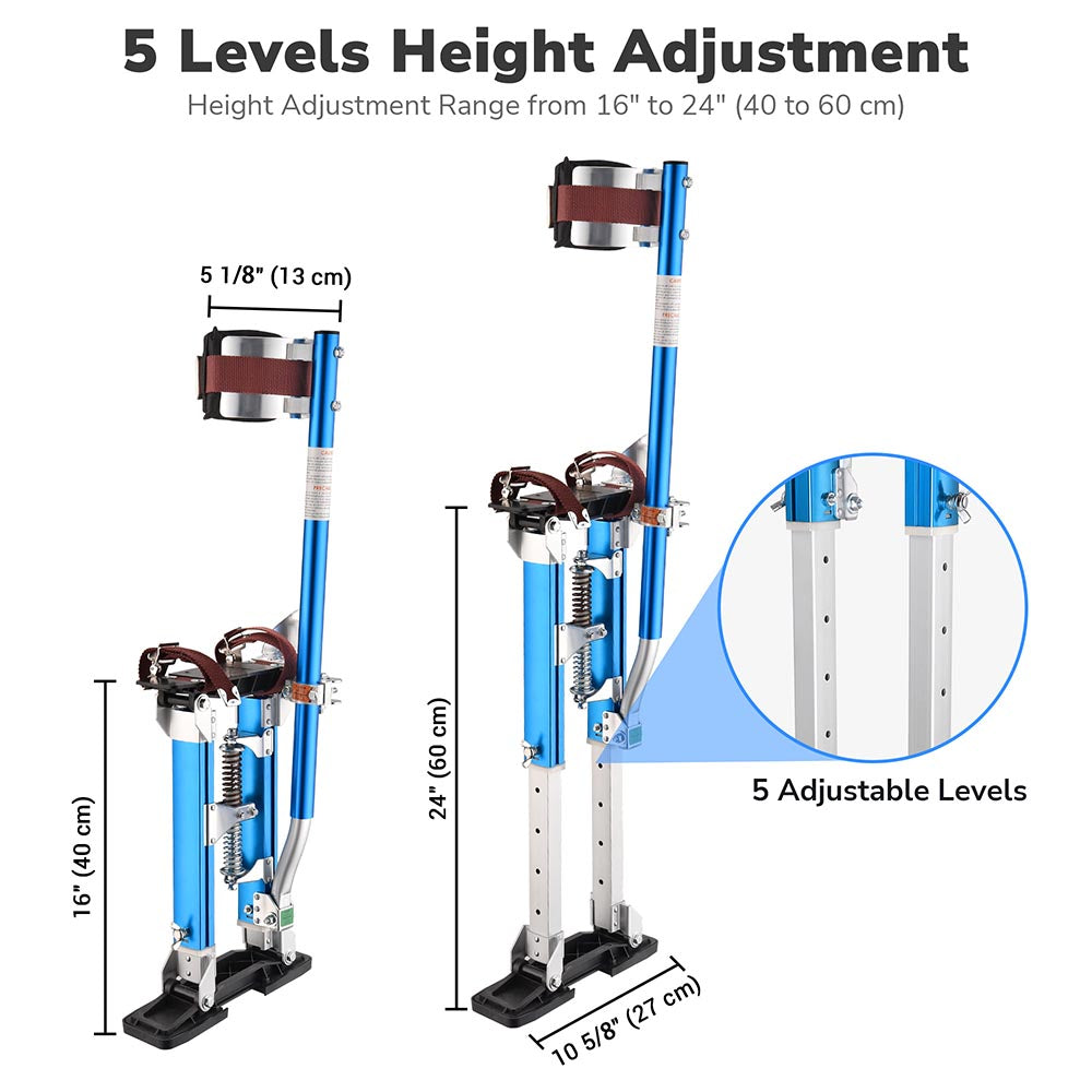 Yescom Drywall Stilts 16 - 24 Adjustable Aluminum Color Options