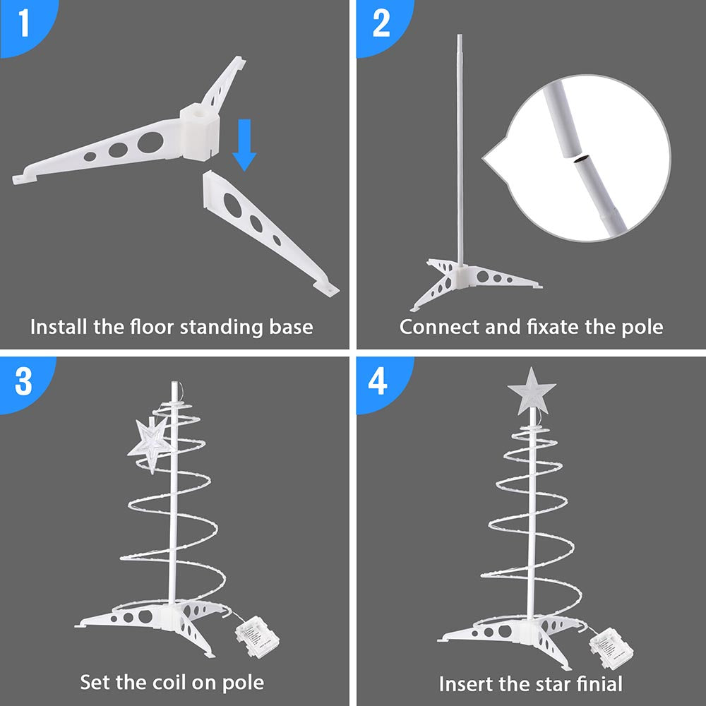 Yescom 2' Pre-Lit Spiral Christmas Tree Battery Operated