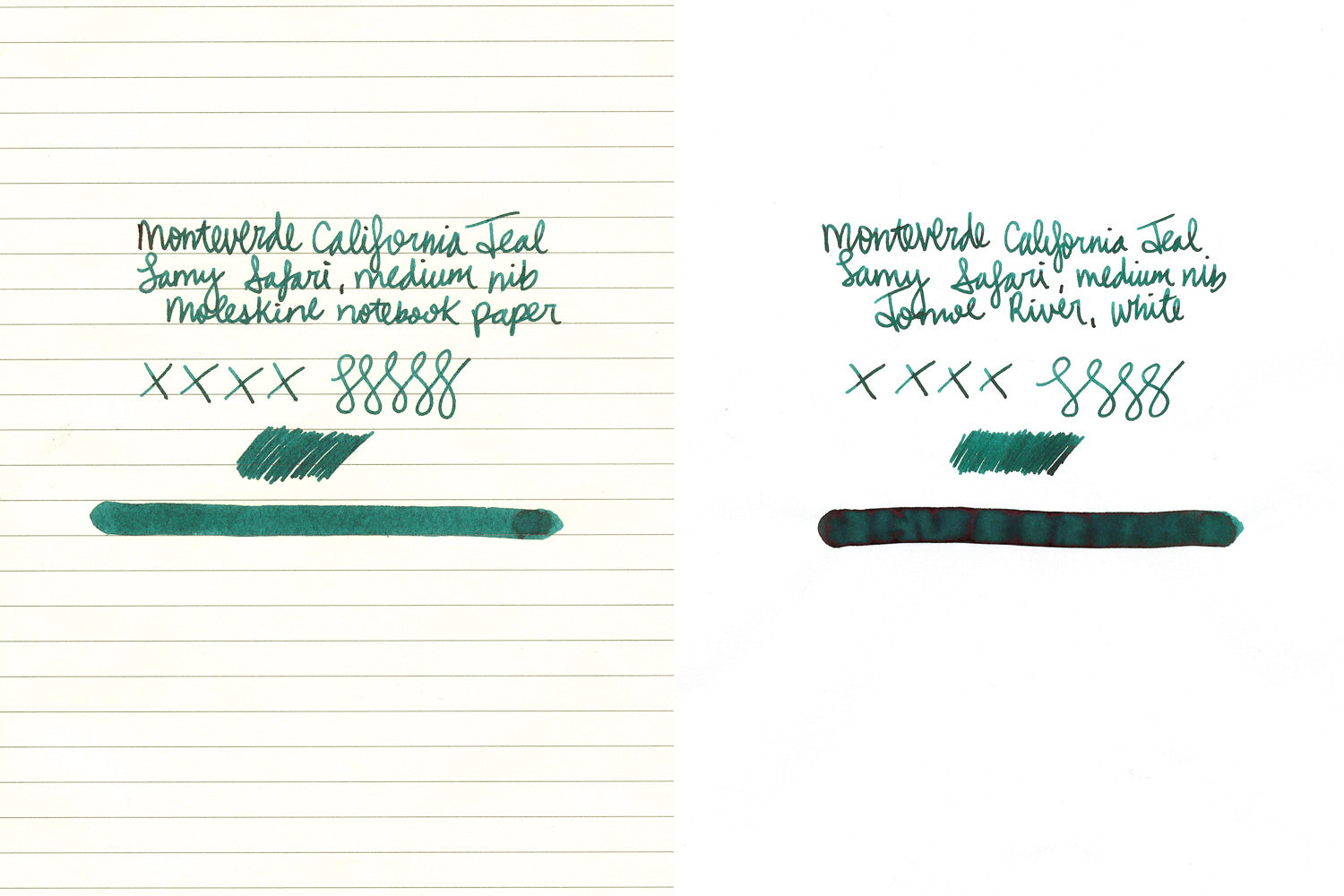 Monteverde California Teal - Ink Sample