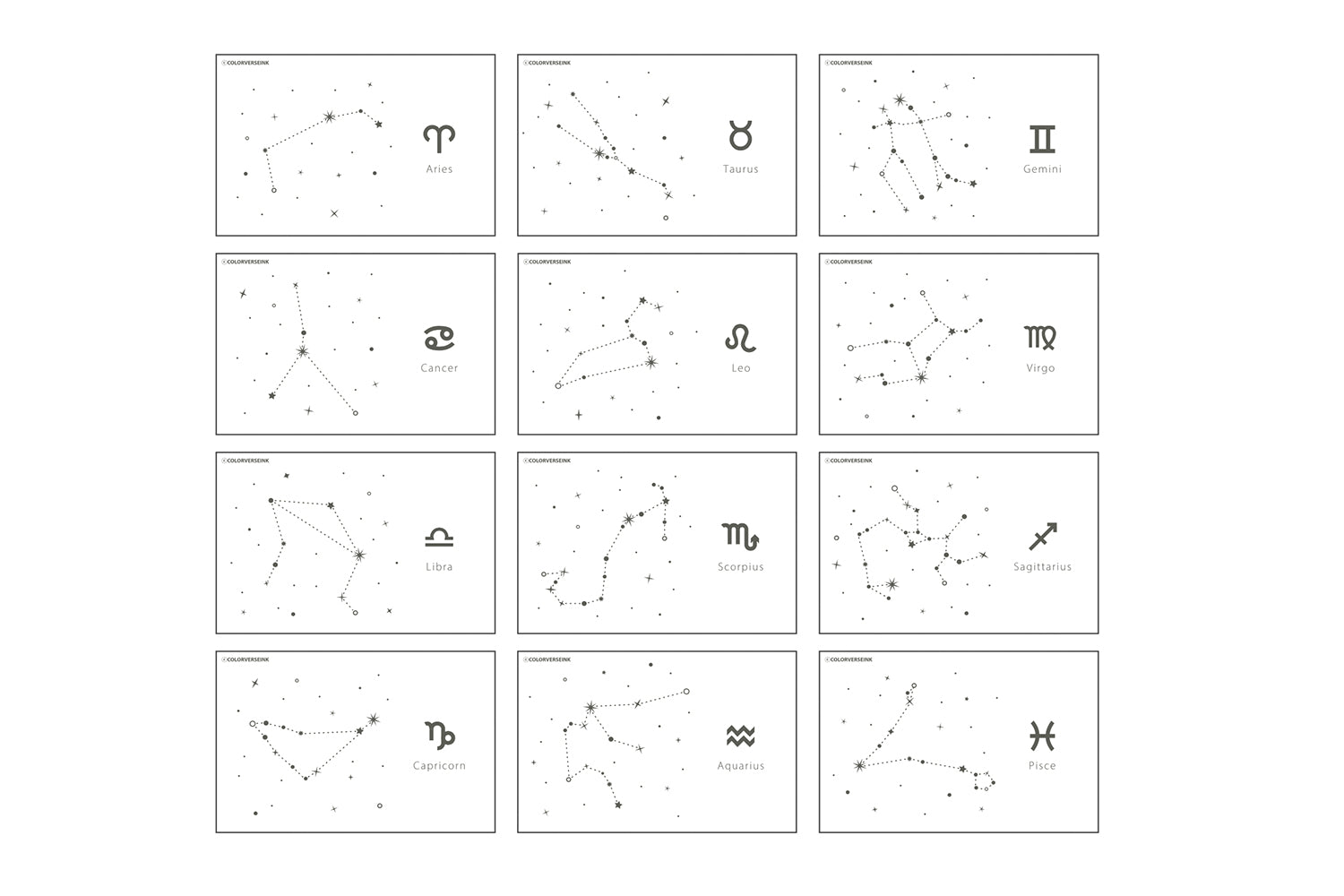 Colorverse Ink Art Cards - Constellation (Size B)