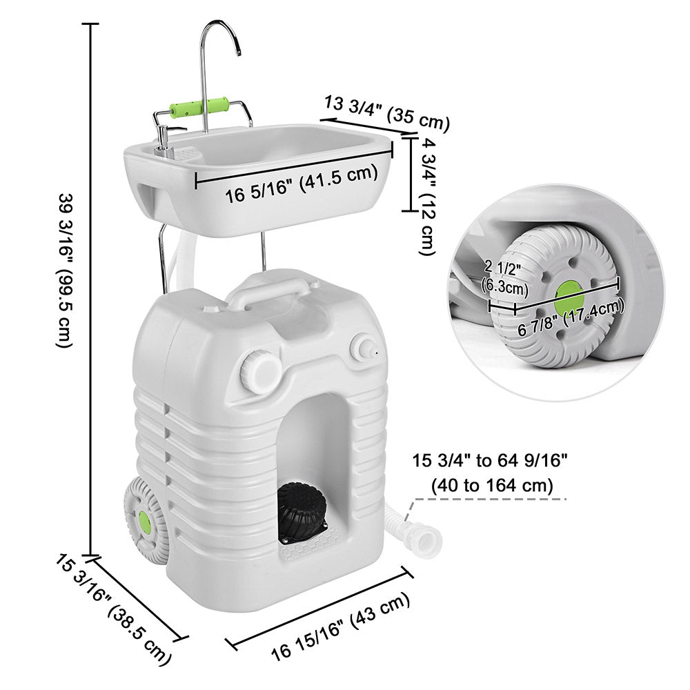 Yescom 12Gal Portable Hand-Wash Station Sink Faucet w/ Handle