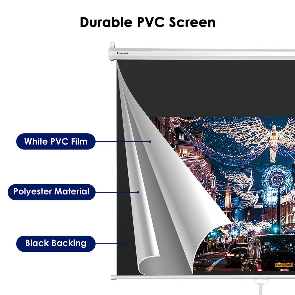 InstaHibit 16:9 Retractable Manual Projection Screen 72 Ceiling/Wall