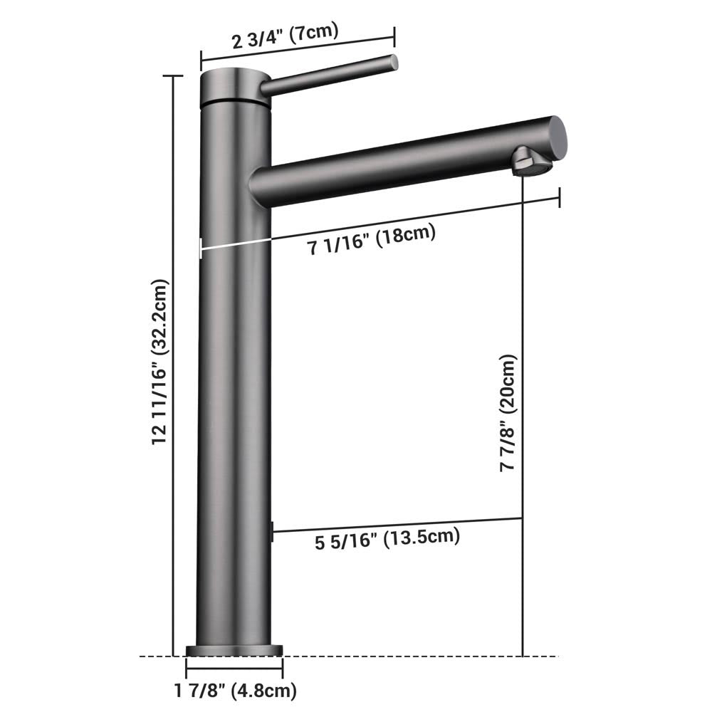 Aquaterior Single Handle Bathroom Faucet 13 Tall