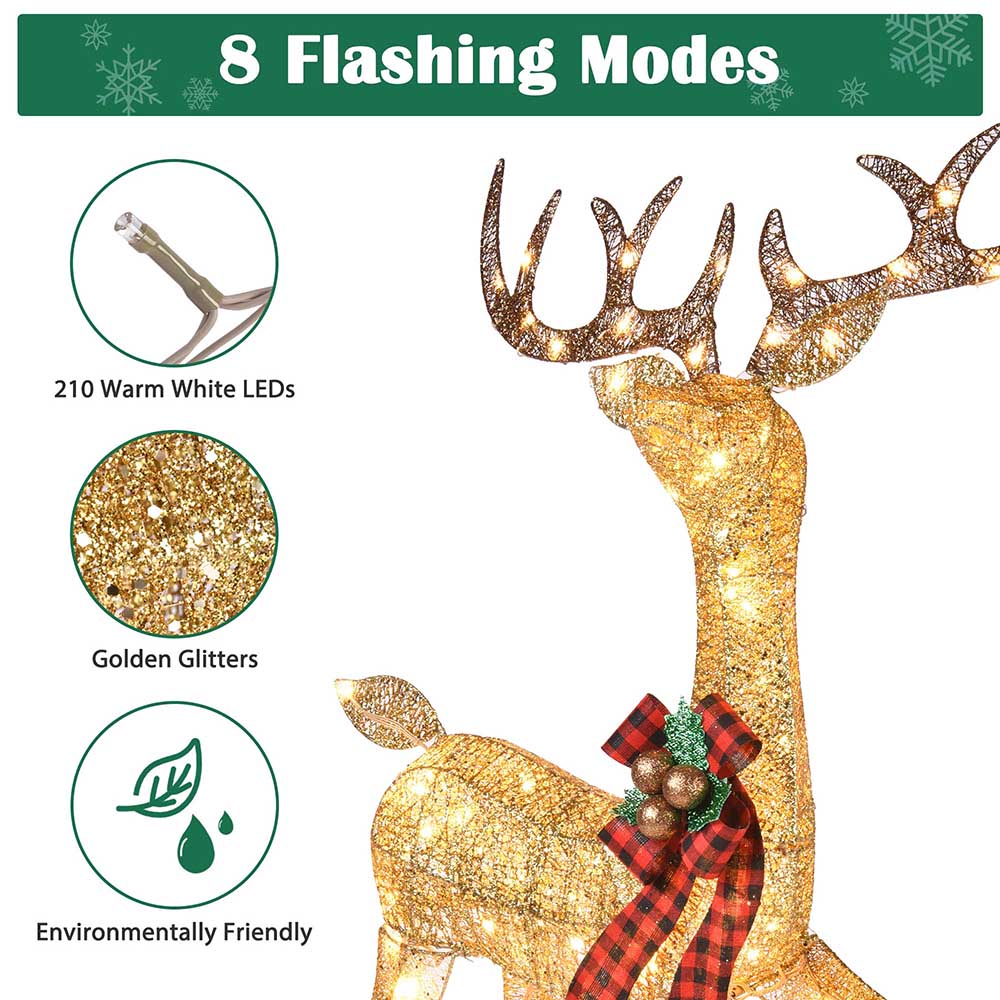 Yescom Outdoor Lighted Christmas Reindeer Family 3pcs