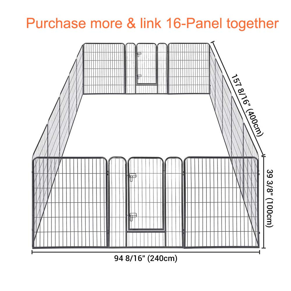 Yescom Heavy Duty Dog Playpen 40 Tall 8-Panel Puppy Pen Metal