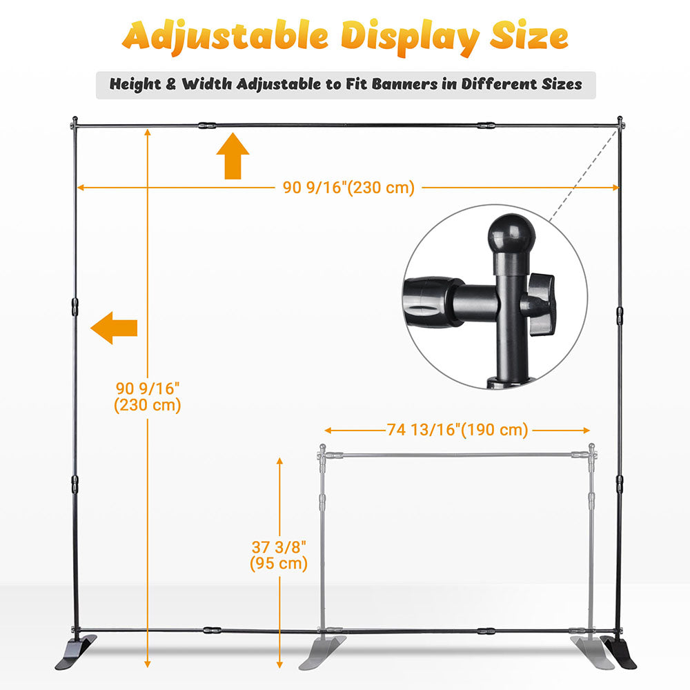 Yescom 8ft Portable Exhibition Jumbo Banner Backdrop Stand