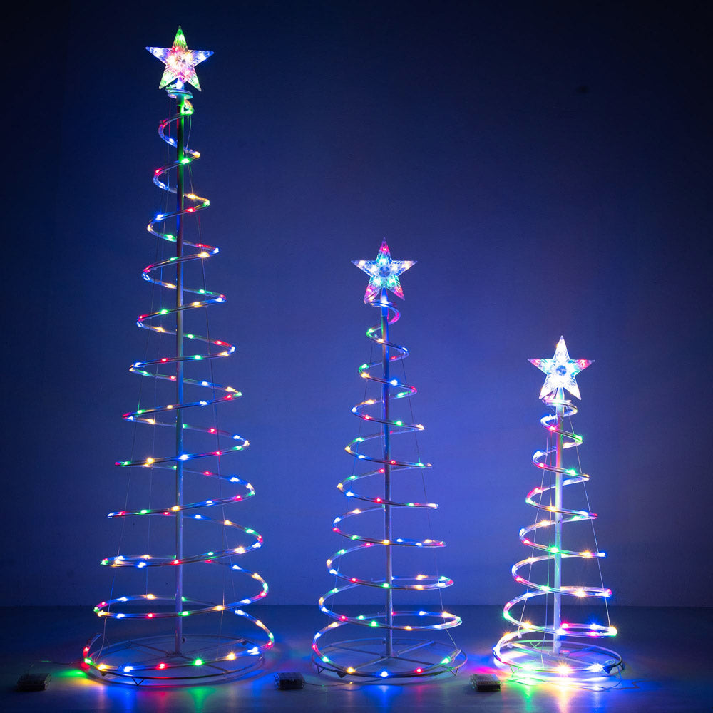 Yescom Lighted Spiral Christmas Trees 6' 4' 3' Battery Powered