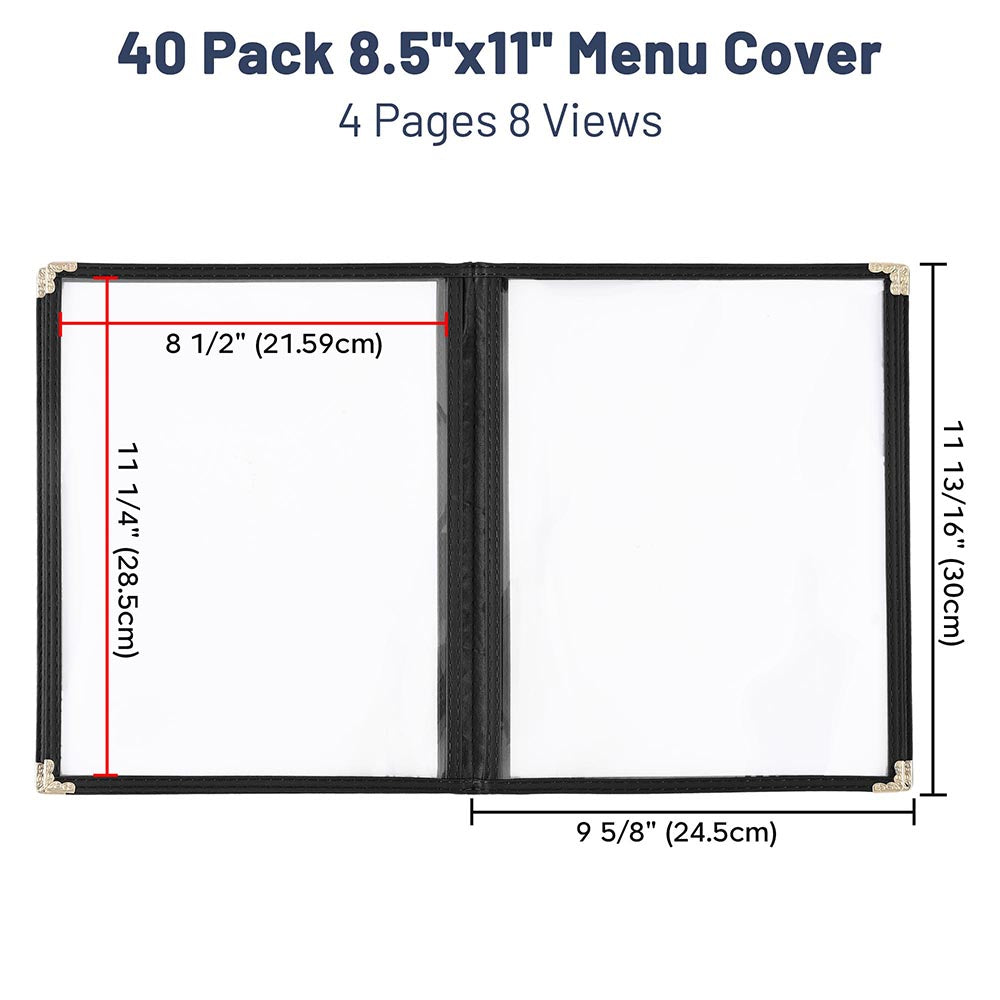 Yescom 40x Menu Covers 8.5x11 Restaurant Cafe 8 View