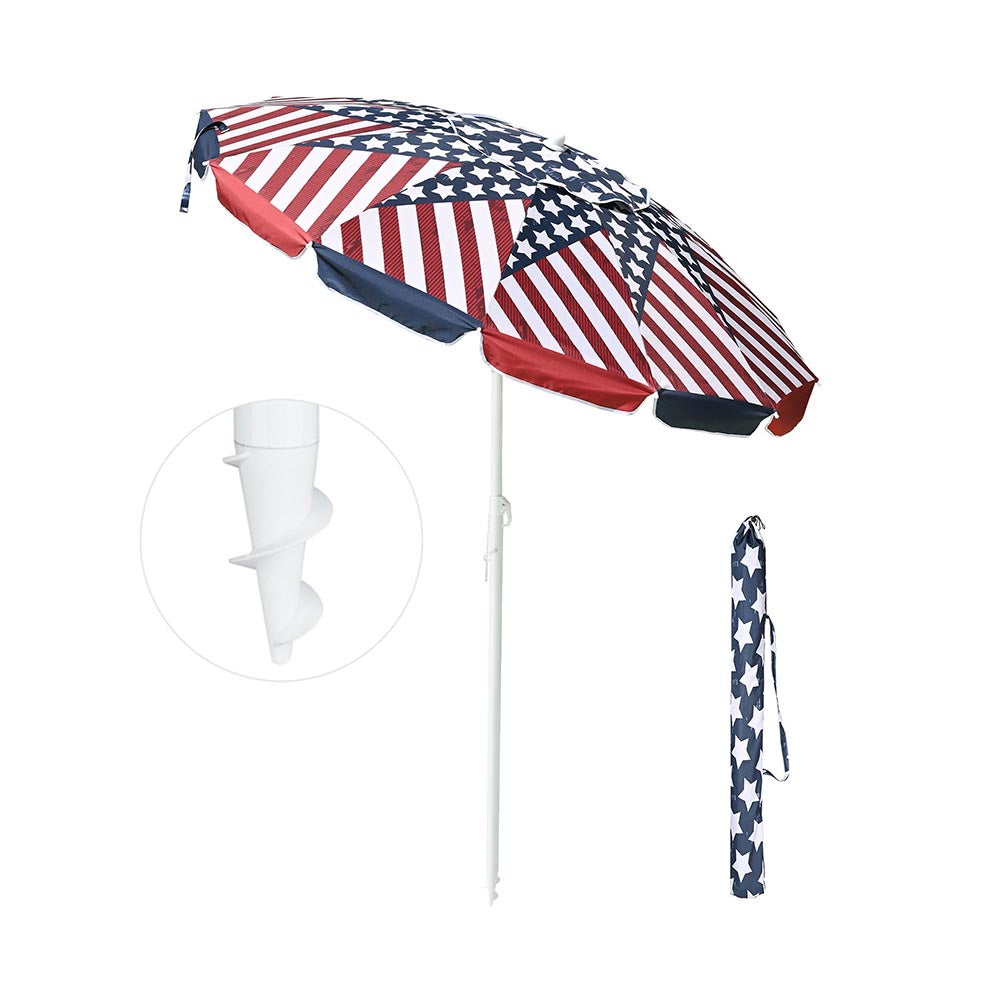 Yescom Beach Umbrella Tilt 6 ft 12-rib w/ Anchor