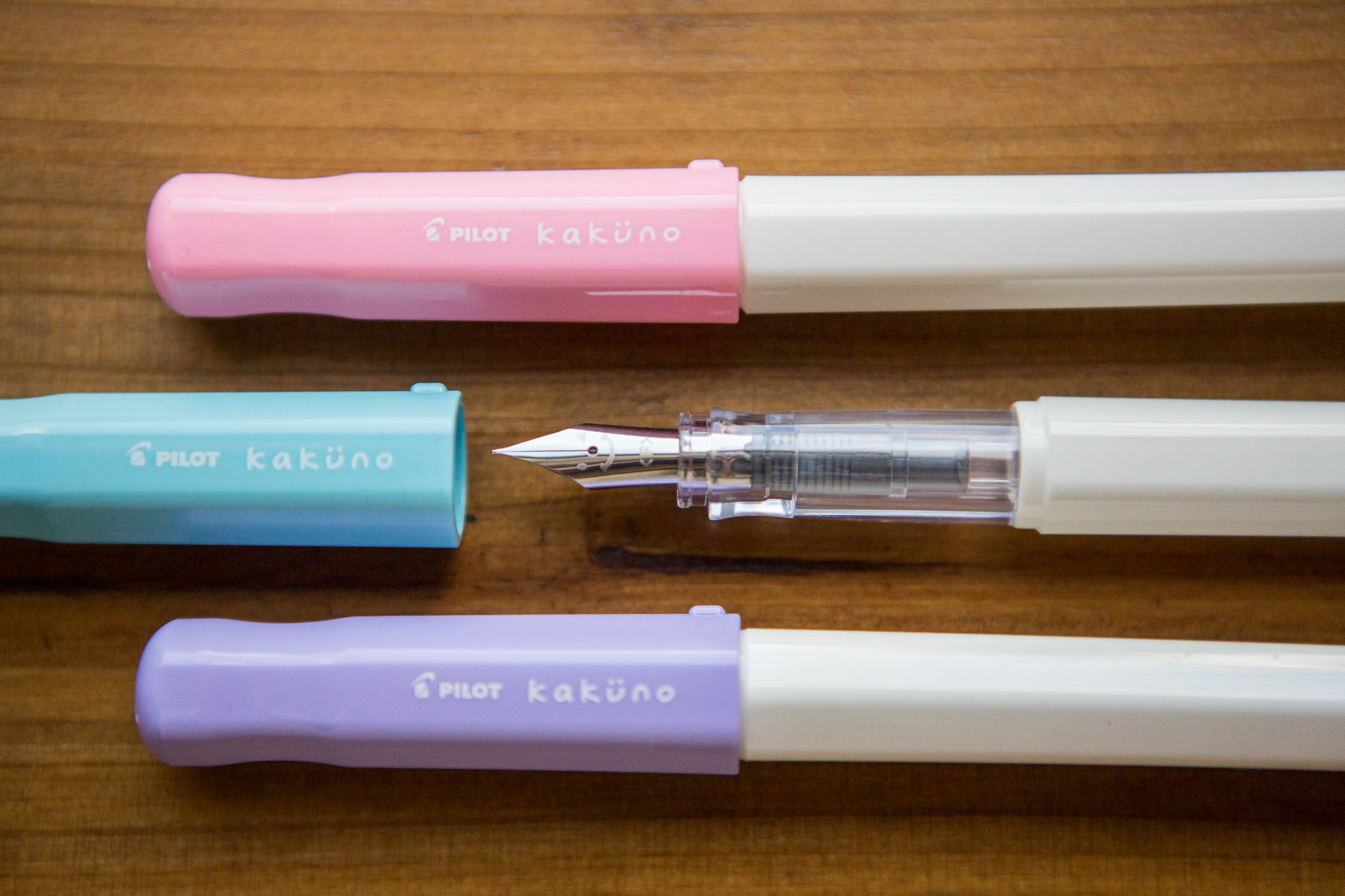 Pilot Kakuno Fountain Pen - Pink/White