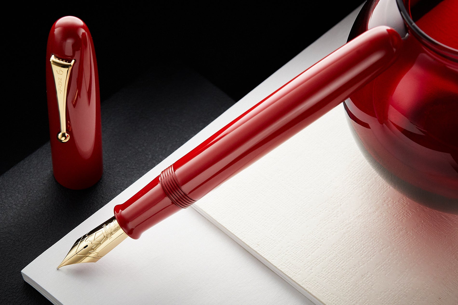 Namiki Emperor Urushi Fountain Pen - Vermillion