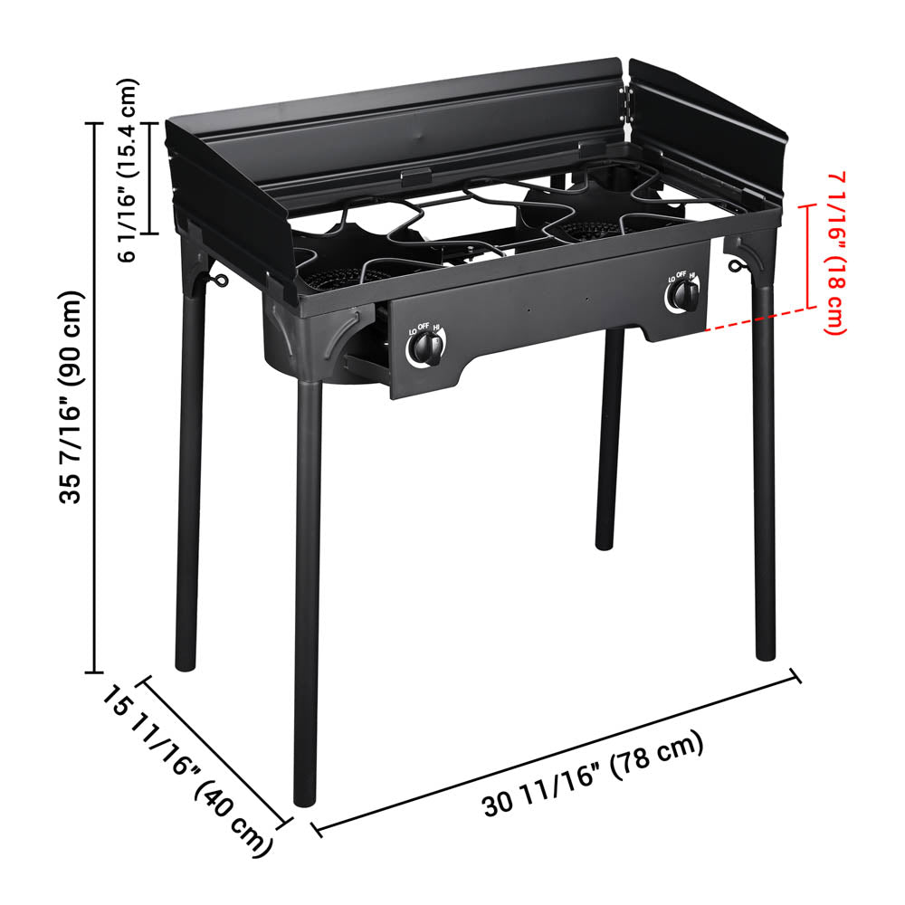 Yescom 32 Outdoor Burner Double Propane Stove with Stand