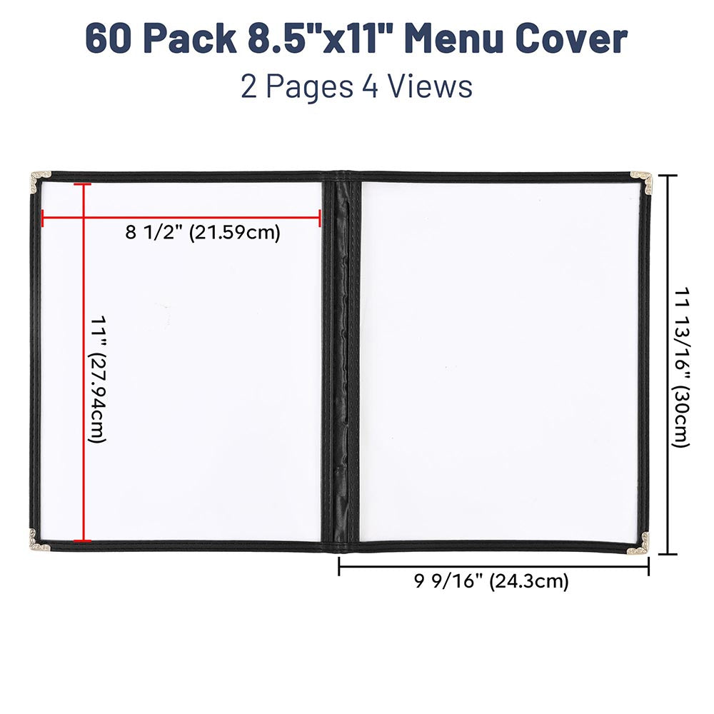 Yescom 60x Menu Covers 8.5x11 Restaurant Cafe 2-Page