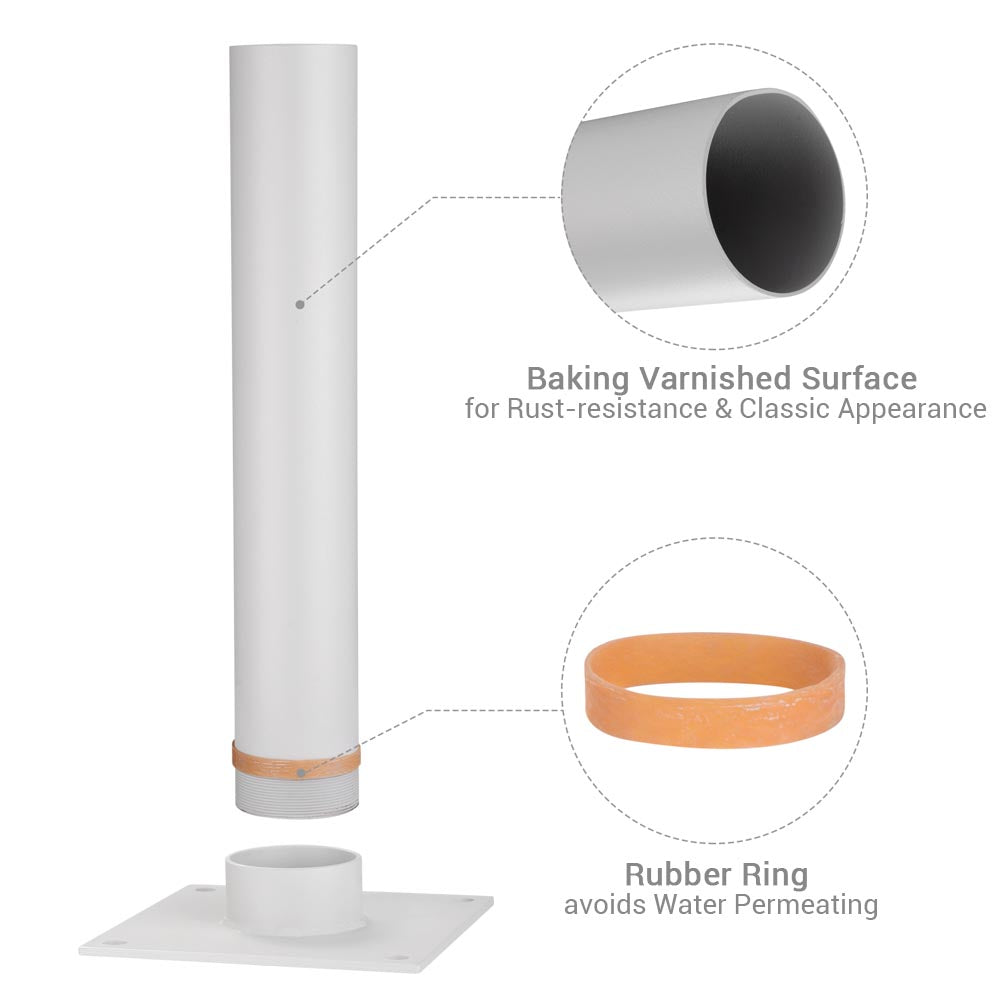 Yescom Telescopic FlagPole Deck Mount 16 x 2 3/8