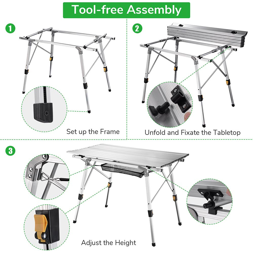 Yescom Picnic Folding Table Roll Up Camping Table 35x20