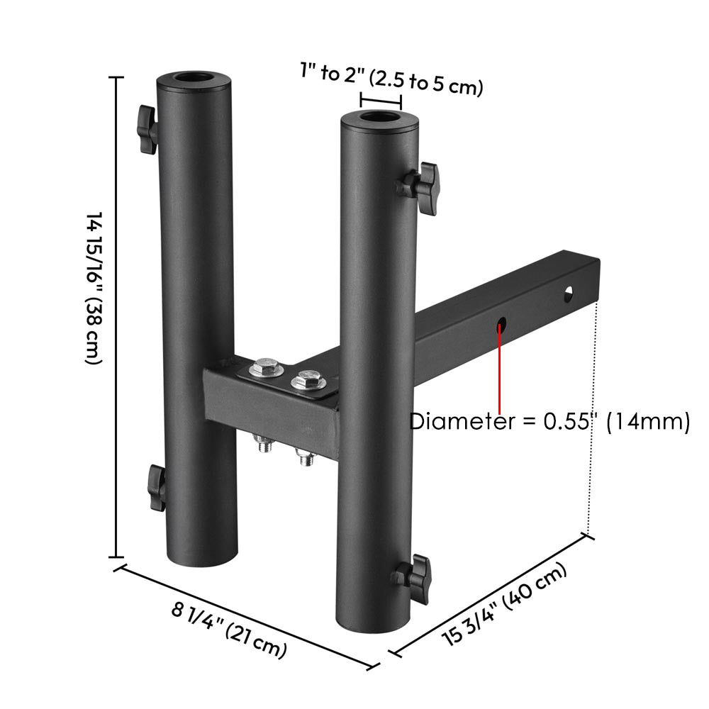 Yescom Hitch Mount Dual Flag Pole Holder for 2 Receiver(1-2 Poles)