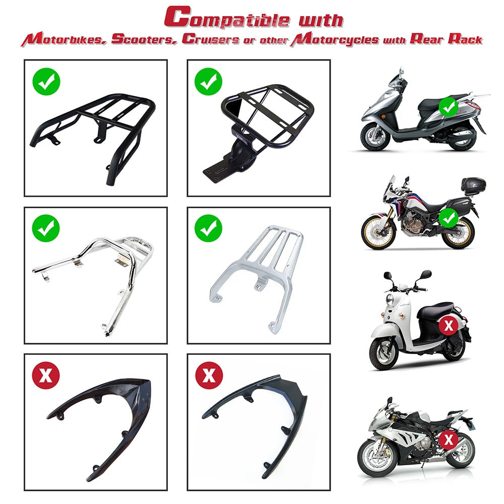 Yescom 35L Motorcycle Truck Top Box Universal Scooter Topcase