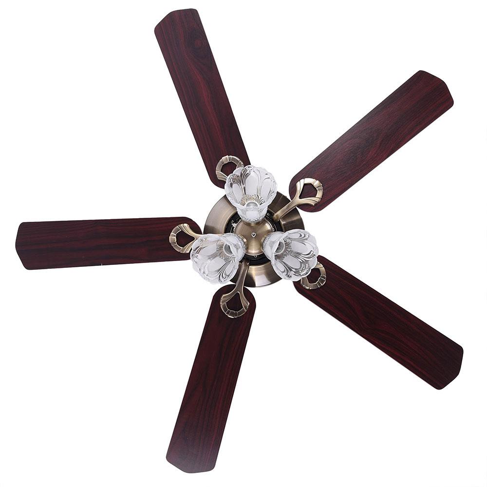 Yescom 51 Ceiling Fan w/ 3 Lights Remote Reversible 5-Blade Bronze