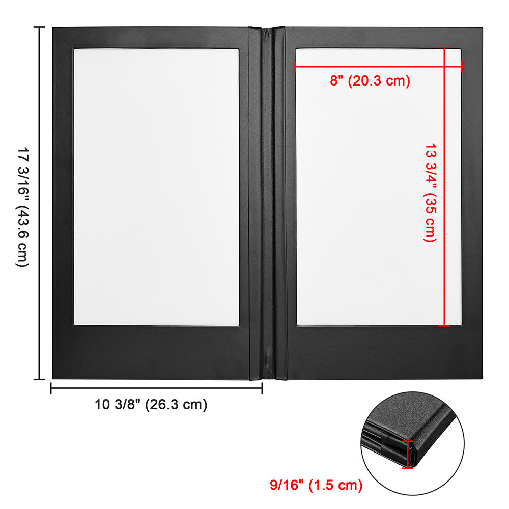 Yescom LED Back Lit Folded Menu Holder Dual Page 8.5x14in