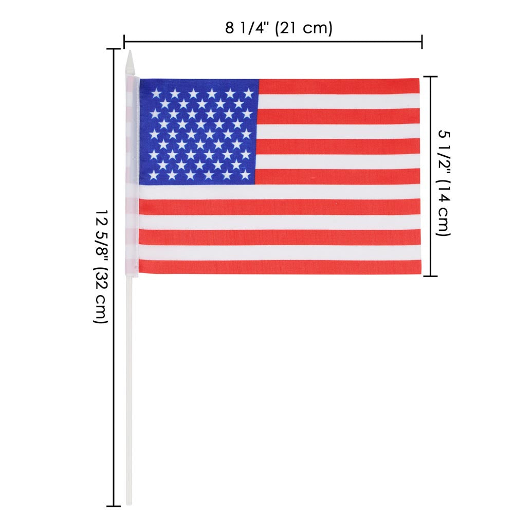 Yescom Small American Flag on Stick 8x5(12ct or 24ct Options)