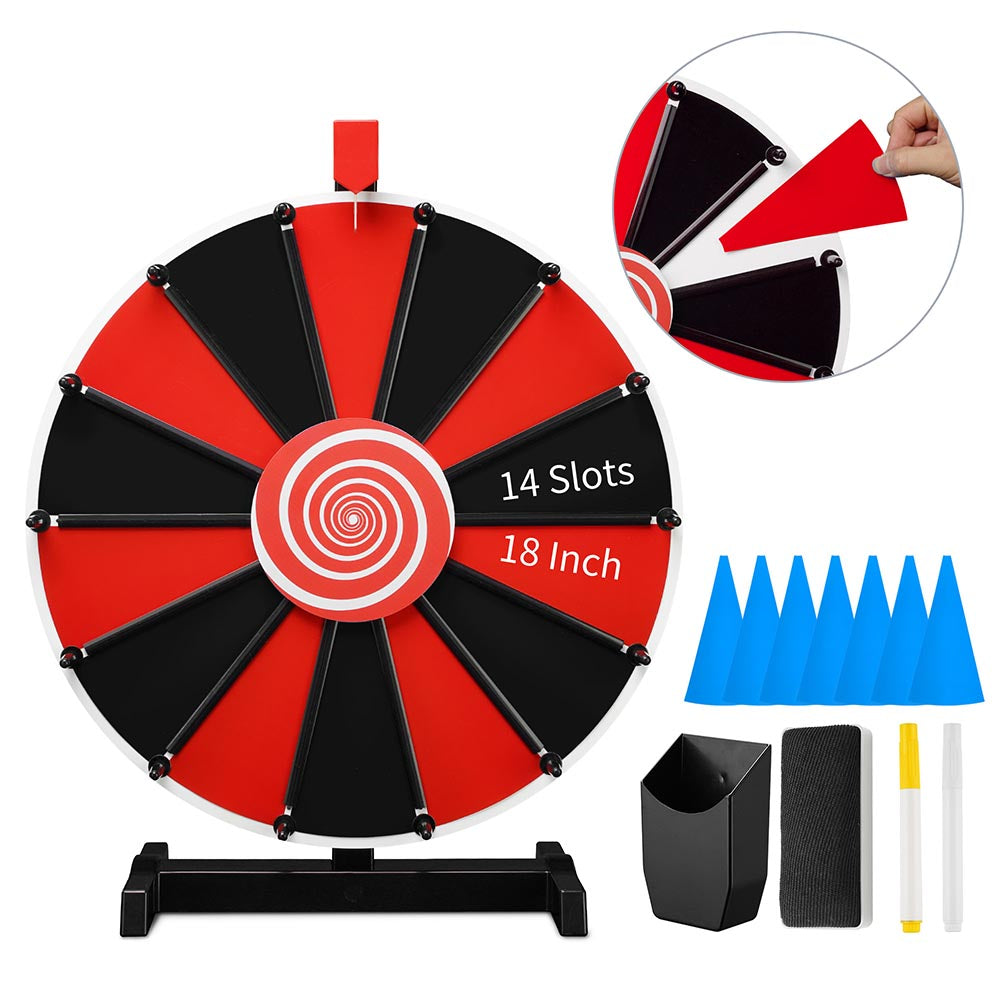 WinSpin 18 Tabletop Prize Wheel Dry Erase, Black