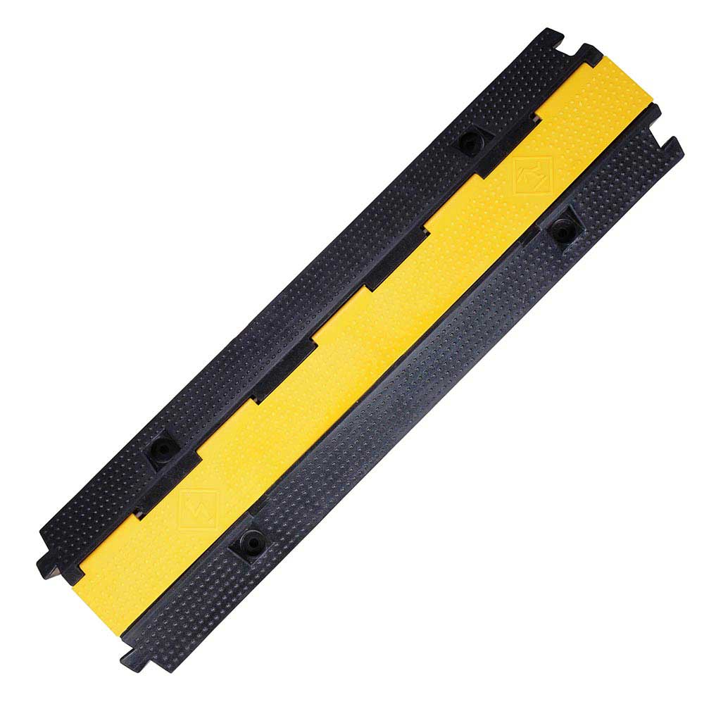 Yescom Cable Ramp Protector Rubber Cable Cover 1-Channel for 2 Cables